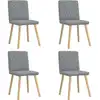 Image de vidaXL Chaises à manger lot de 4 gris clair tissu