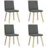 Image de vidaXL Chaises à manger lot de 4 gris foncé tissu