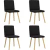 Image de vidaXL Chaises à manger lot de 4 noir tissu