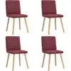 Image de vidaXL Chaises à manger lot de 4 rouge bordeaux tissu