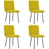 Image de vidaXL Chaises à manger lot de 4 jaune velours