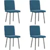 Image de vidaXL Chaises à manger lot de 4 Bleu Velours