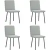 Image de vidaXL Chaises à manger lot de 4 Gris clair Velours