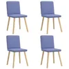 Image de vidaXL Chaises à manger lot de 4 bleu jean tissu