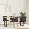 Image de vidaXL Chaises à manger lot de 4 marron foncé tissu