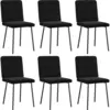 Image de vidaXL Chaises à manger lot de 6 noir velours