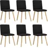 Image de vidaXL Chaises à manger lot de 6 noir tissu