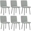 Image de vidaXL Chaises à manger lot de 6 gris clair velours