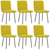 Image de vidaXL Chaises à manger lot de 6 jaune velours