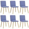 Image de vidaXL Chaises à manger lot de 6 bleu jean tissu