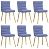Image de vidaXL Chaises à manger lot de 6 bleu jean tissu