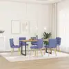 Image de vidaXL Chaises à manger lot de 6 bleu jean tissu