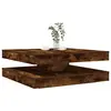 Image de vidaXL Table basse rotative à 360 degrés chêne fumé 90x90x34,5 cm