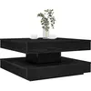 Image de vidaXL Table basse rotative à 360 degrés noir 70x70x34,5 cm