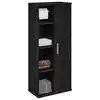 Image de vidaXL Meuble de salle de bain avec porte-rouleau noir 39x22x90 cm