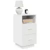 Image de vidaXL Table de chevet avec 2 tiroirs blanc 36x36x68 cm