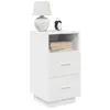 Image de vidaXL Tables de chevet 2 pcs avec 2 tiroirs blanc 36x36x68 cm