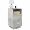 Image de vidaXL Tables de chevet 2 pcs avec 2 tiroirs gris béton 36x36x68 cm