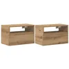 Image de vidaXL Tables de chevet murales 2 pcs chêne artisanal 45x26x28,5 cm