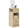 Image de vidaXL Tables de chevet 2 pcs avec tiroir chêne sonoma 25x31x66 cm