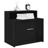 Image de vidaXL Table de chevet avec tiroir chêne noir 51x31x47 cm