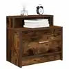 Image de vidaXL Table de chevet avec tiroir chêne fumé 51x31x47 cm
