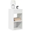 Image de vidaXL Tables de chevet avec tiroir 2 pcs blanc 35x34x66,5 cm