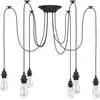 Image de vidaXL Lampe suspendue avec 6 porte-lampes E27 noir métal