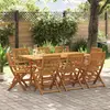 Image de vidaXL Ensemble à manger de jardin 9 pcs bois massif d'acacia