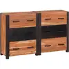 Image de vidaXL Buffet 3 pc Marron 110 x 30 x 75 cm Bois d'Acacia Massif
