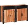 Image de vidaXL Buffet 2 pc Marron 110 x 30 x 75 cm Bois d'Acacia Massif