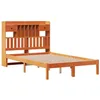 Image de vidaXL Lit bibliothèque sans matelas cire marron 135x190 cm pin massif
