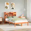 Image de vidaXL Lit bibliothèque sans matelas cire marron 135x190 cm pin massif