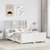 Image de vidaXL Lit bibliothèque sans matelas blanc 160x200 cm bois massif