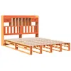 Image de vidaXL Lit bibliothèque sans matelas cire marron 160x200 cm pin massif