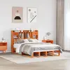 Image de vidaXL Lit bibliothèque sans matelas cire marron 160x200 cm pin massif