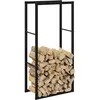 Image de vidaXL Portant de bois de chauffage noir 55x30x116 cm acier