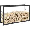 Image de vidaXL Portant de bois de chauffage noir 110x30x61 cm acier