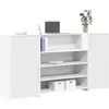 Image de vidaXL Bureau de réception Blanc 200x50x103,5 cm Bois d'ingénierie
