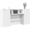 Image de vidaXL Bureau de réception blanc 200x50x103,5 cm bois d'ingénierie