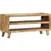 Image de vidaXL Meuble TV 105x46x32 cm bois massif de manguier brut