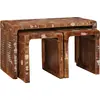 Image de vidaXL Table Gigogne 3 pcs Marron Bois Recyclé Solide