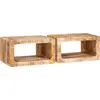 Image de vidaXL Table de chevet 2 pcs Marron Bois de mangue massif
