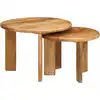 Image de vidaXL Tables basses gigognes 2 pc Marron Ø 50 x 40 cm