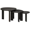 Image de vidaXL Tables basses gigognes 3 pc Blanc Ø 54 x 40 cm