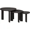 Image de vidaXL Tables basses gigognes 3 pcs Blanc Bois de mangue massif