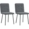 Image de vidaXL Chaises à manger lot de 2 Gris foncé Velours