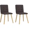 Image de vidaXL Chaises à manger lot de 2 marron foncé tissu