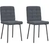 Image de vidaXL Chaises à manger lot de 2 Gris foncé Velours