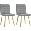 Image de vidaXL Chaises à manger lot de 2 gris clair tissu